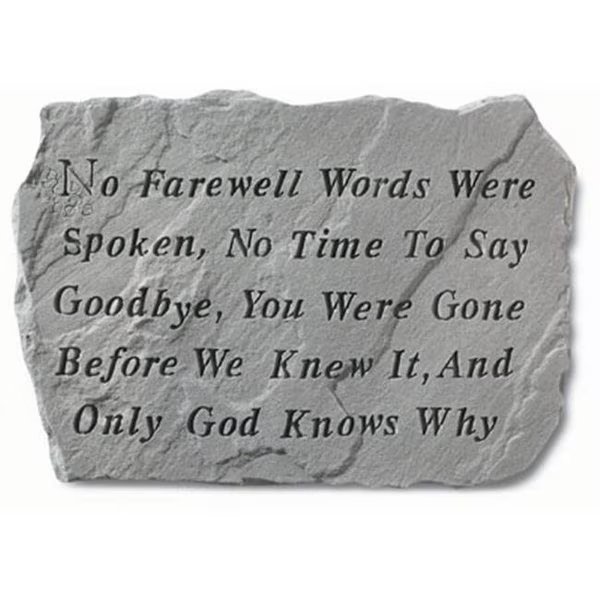 Kay Berry- Inc. 60020 No Farewell Words Were Spoken - Memorial - 18.5 Inches x 12.25 Inches, Kay Berry Inc, Mfr#: 60020